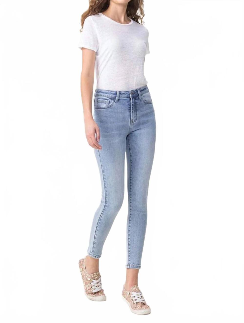 NEW LOVERVET talia high rise crop skinny jeans in light wash